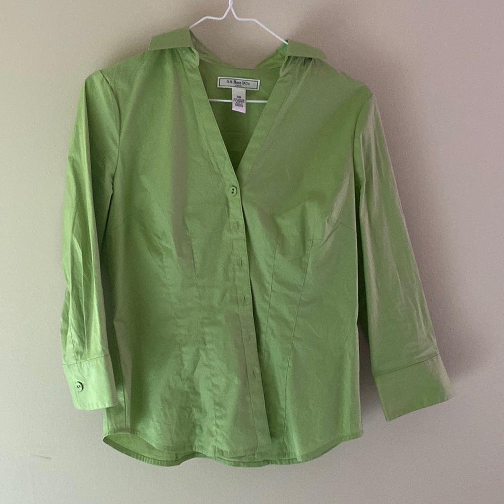 Light green 3/4 sleeve button down